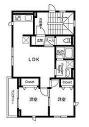 キャピタル・ヴィラ 2LDKの間取図画像