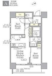 グランエール西日暮里 2LDKの間取図画像