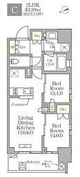 グランエール西日暮里 2LDKの間取図画像