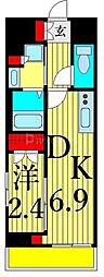リアン・シエルブルー田端 1DKの間取図画像