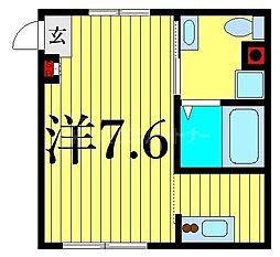 イートス根岸B棟 ワンルームの間取図画像