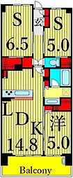 ドゥーエ町屋2 1SLDKの間取図画像