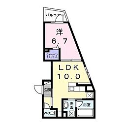 CREVANCE東日暮里 1LDKの間取図画像