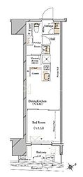 ブランシエスタ浅草蔵前 1DKの間取図画像