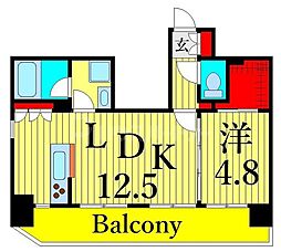 RELUXIATOKYOEAST 1LDKの間取図画像