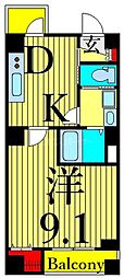 メゾンリシュエスパス 1DKの間取図画像