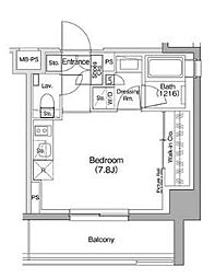 ザ・パークハビオ駒込 ワンルームの間取図画像