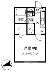 コーネル・スリー 1Kの間取図画像
