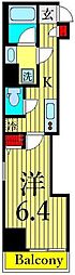 グランエスポワール 1Kの間取図画像