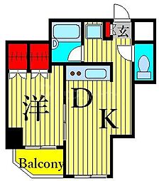 日暮里サンライズマンション 1DKの間取図画像