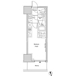 ザ・パークハビオ北千住 ワンルームの間取図画像