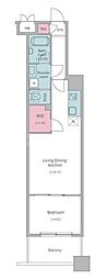 レジディア上野池之端 1Kの間取図画像