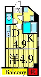 リトルズ西尾久 1DKの間取図画像