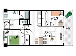間取図画像 2LDK