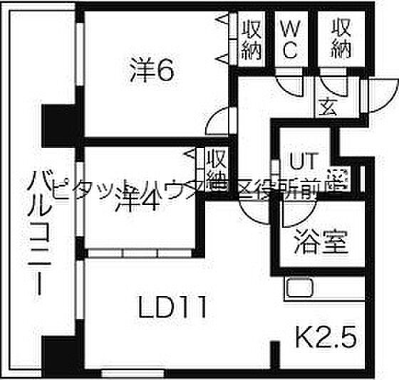 北海道札幌市中央区南十条西1丁目(賃貸マンション2LDK・14階・49.54㎡)の写真 その2