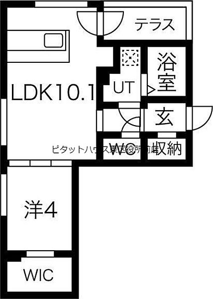 北海道札幌市西区二十四軒四条5丁目(賃貸マンション1LDK・3階・36.10㎡)の写真 その2