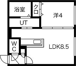 フォレスタ麻生 5階1LDKの間取り