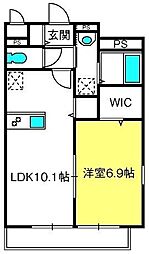 ブランドールＫ 2階1LDKの間取り