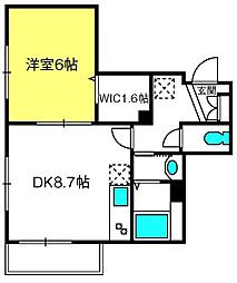 ラフィーネ宙 1DKの間取図画像