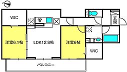 さいたま市緑区大字中野田アパート 2LDKの間取図画像