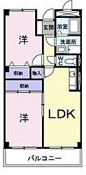 ニューキャッスルIK 2LDKの間取図画像