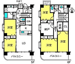 東川口ガーデンプラザ八番館 5SLDKの間取図画像