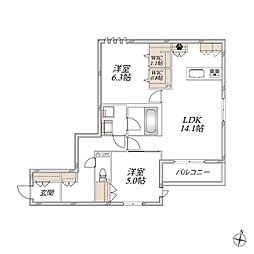 (仮称)川口市東川口2丁目メゾン 2LDKの間取図画像