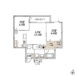 (仮称)川口市東川口2丁目メゾン 2LDKの間取図画像