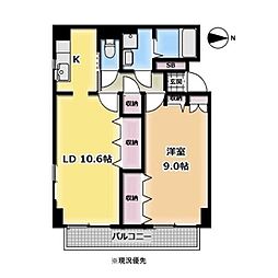 クレセントM 1LDKの間取図画像