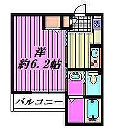 川口市東川口6丁目アパート 1Kの間取図画像