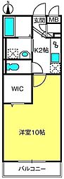 エスペランサ 1Kの間取図画像