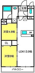 WSRESIDENCE 2LDKの間取図画像