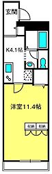 ラフィネコート 1Kの間取図画像