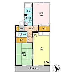 サンライン3 2DKの間取図画像