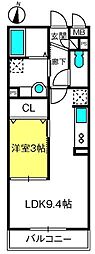 エクセレント 1LDKの間取図画像