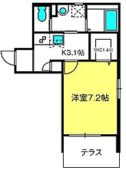 FloraHills 1Kの間取図画像