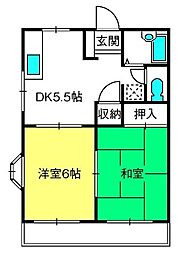 ボンメゾン 2DKの間取図画像
