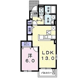 オーブ・メゾン1 1LDKの間取図画像