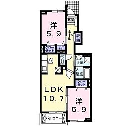 セイバリー 2LDKの間取図画像