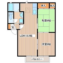 カンターヴィレ1 2LDKの間取図画像