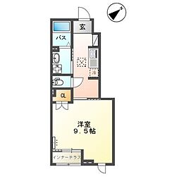 オアシス(Oasis) 1Kの間取図画像