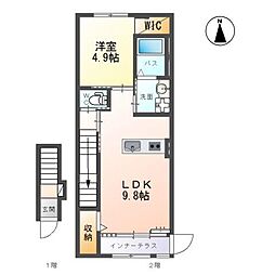 リバティコートH&M3 1LDKの間取図画像