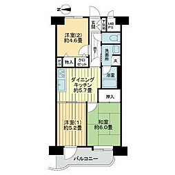 ライオンズマンション北仙台 3DKの間取図画像