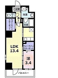 カーサプリマ 1LDKの間取図画像