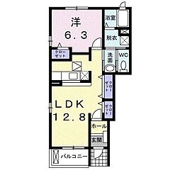 カメーリアK 1LDKの間取図画像