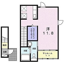 ヒルサイドハウス ワンルームの間取図画像