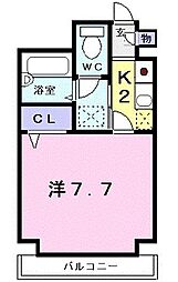 マイルストーン立町 1Kの間取図画像