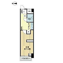 錦町チサンマンション 1Kの間取図画像
