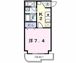 マイルストーン立町 1Kの間取図画像