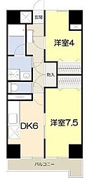 グランヴィア河原町 2DKの間取図画像